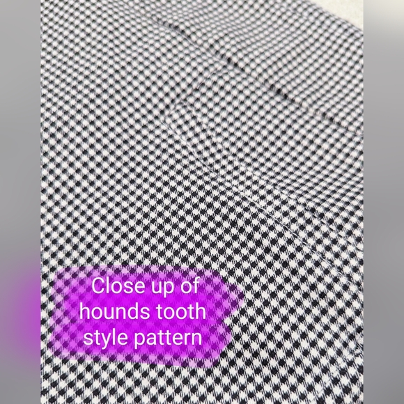 🎉George size 10 EUC pull on capri pants, black & white hounds tooth pattern - Picture 10 of 13